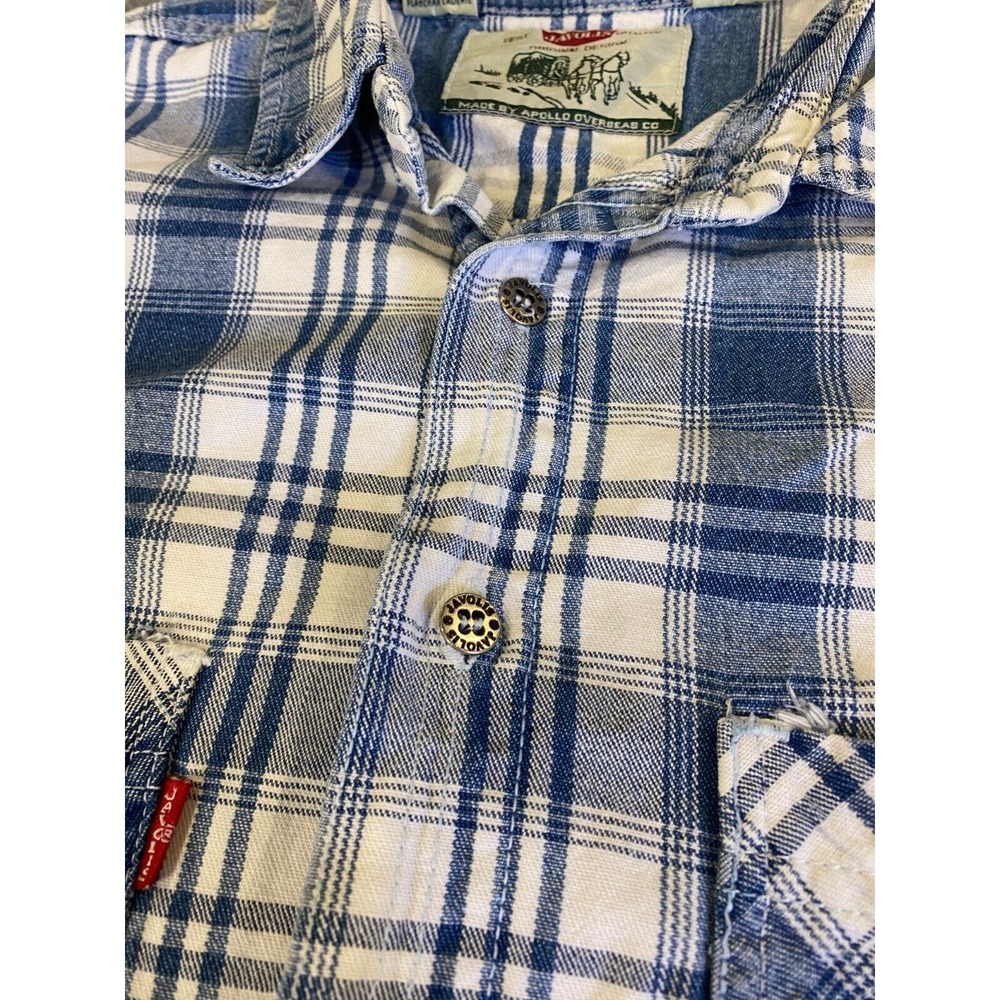 Vintage Javolis Plaid Button Up Cotton Longsleeve Shirt Sz Large - Picture 5 of 10